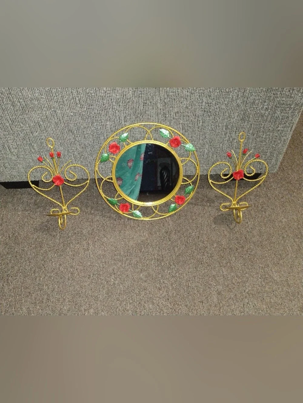 Mirror And Candle Holder Set